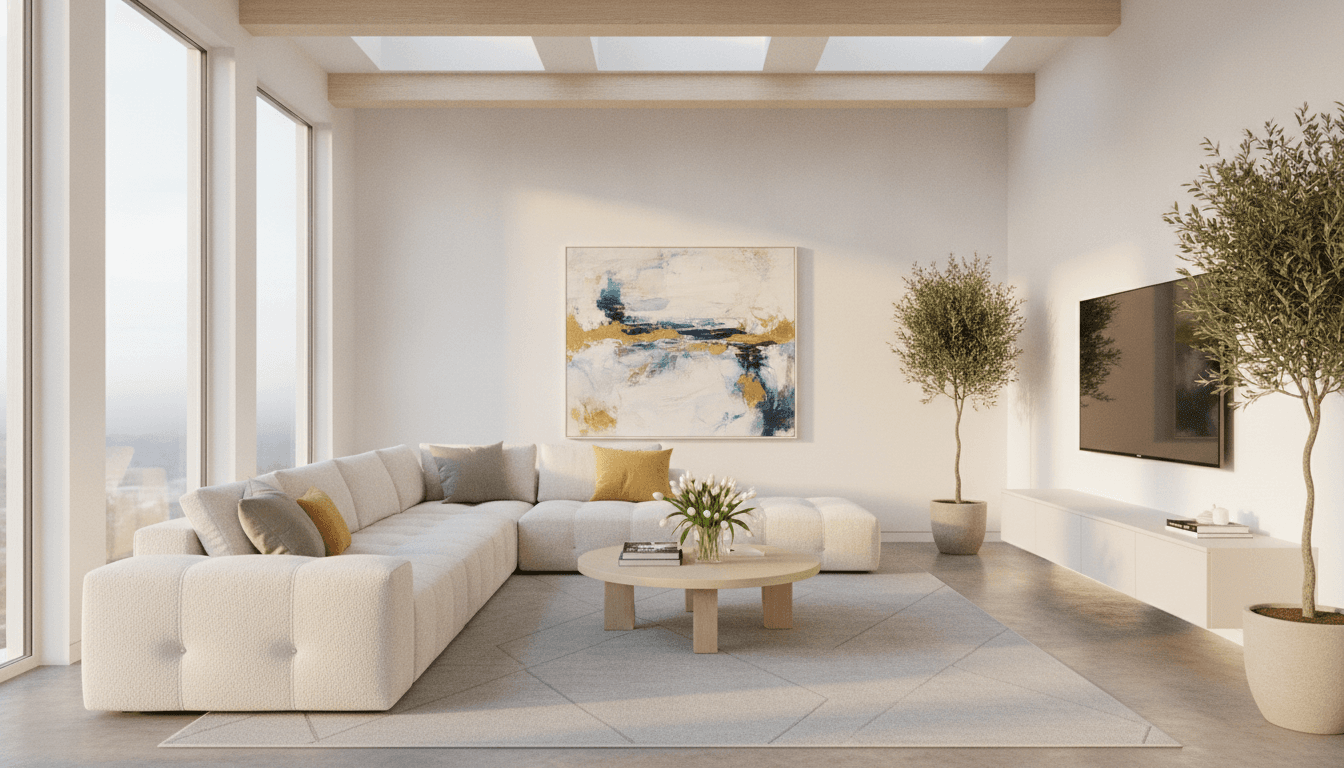 A bright, spotless living room